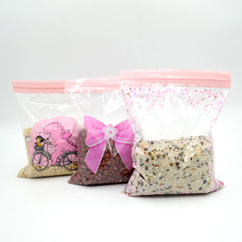 Pink zippered food bag