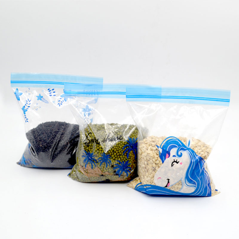 Blue zippered food bag